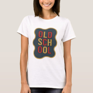 Chic Gold OLD SCHOOL Slogan Design T-Shirt