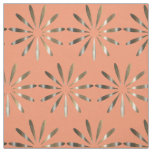 Chic Gold Pink Salmon Ornament Pattern Fabric