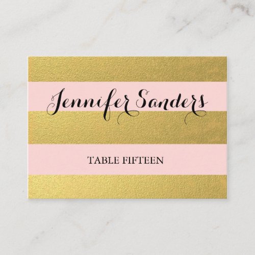CHIC GOLD FOIL | PINK WEDDING PLACE CARDS BUSINESS CARD
