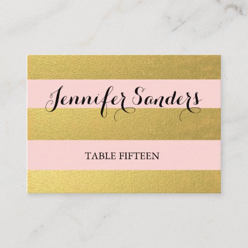 Customizable CHIC GOLD FOIL | PINK WEDDING PLACE CARDS BUSINESS CARD