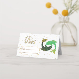 Chic Gold Pisces Zodiac Birthday Place Card