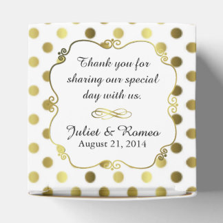 Chic Gold Polka Dot Custom Wedding Favor Gift Box