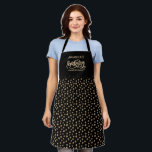 Chic Gold Polka Dots Baking Apron for Baker<br><div class="desc">Chic gold polka dots print alongside your personalized name and bakery made with love typography make a special gift for your favorite baker.</div>