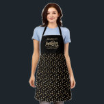 Chic Gold Polka Dots Baking Apron for Baker<br><div class="desc">Chic gold polka dots print alongside your personalized name and bakery made with love typography make a special gift for your favorite baker.</div>