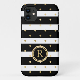 Black gold Luxury square Fashion Brand Stand Phone Case For iPhone