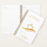 Chic Gold Real Estate Company Home Logo 2025 Planner<br><div class="desc">This chic gold real estate company 2025 planner is custom made with your realty company and agent name. This elegant personalized notebook features a pretty house with a weathervane on top and sleek curves underneath. Customize this business marketing gift with a realtor name and keep or change the home logo....</div>