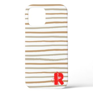 Chic Gold Red Monogram Case-Mate iPhone Case