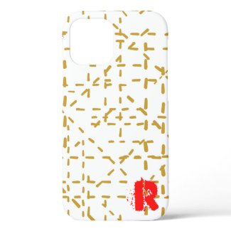 Chic Gold Red Monogram Case-Mate iPhone Case