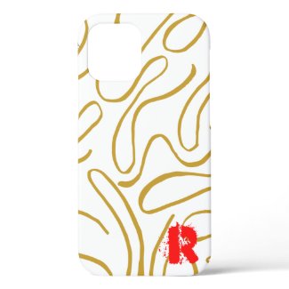 Chic Gold Red Monogram Case-Mate iPhone Case