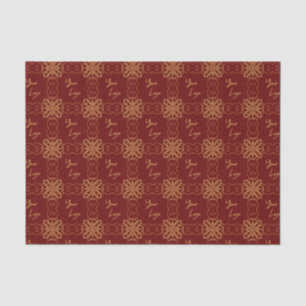 Chic Gold Red Pattern Custom Business Logo Tissue Paper