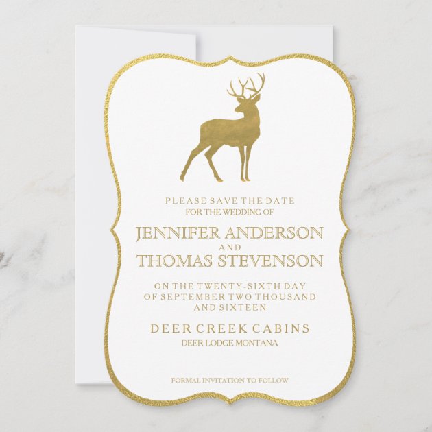 CHIC GOLD | RUSTIC DEER SAVE THE DATE