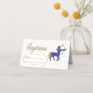 Chic Gold Sagittarius Zodiac Birthday Place Card