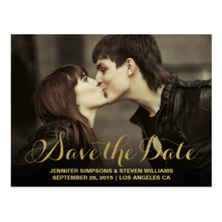CHIC GOLD | SAVE THE DATE ANNOUNCEMENT POSTCARD