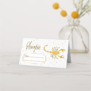 Chic Gold Scorpio Zodiac Birthday Place Card