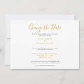 Chic Gold Script Change the Date Postponed Save The Date (Back)