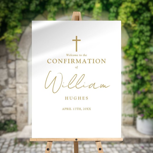 Chic Gold Script Confirmation Welcome Sign (Chic Gold Script Confirmation Welcome Sign)
