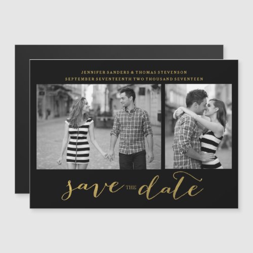 Chic Gold Script Save the Date Magnet Invitations