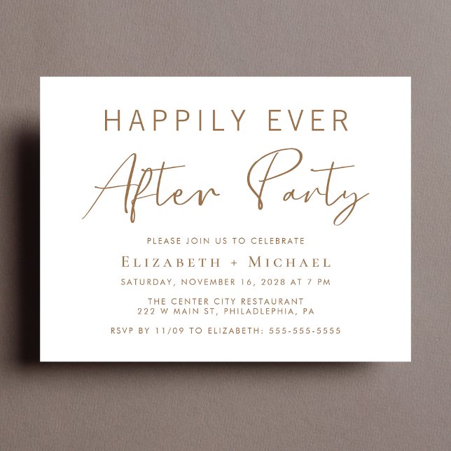 Chic Gold Script Wedding After Party Invitation (Creator Uploaded)