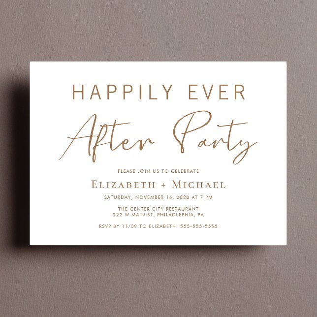 Chic Gold Script Wedding After Party Invitation (Creator Uploaded)