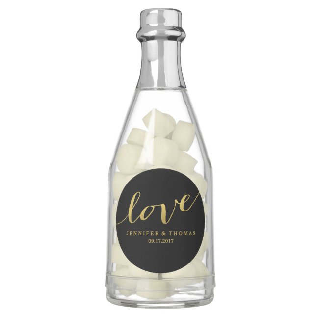 Chic Gold Script Wedding Favor Chewing Gum (Front)