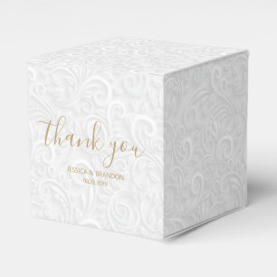 Chic Gold Script Wedding Thank You Favor Box