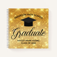 Chic Gold Sparkle Graduation Autograph Guest
