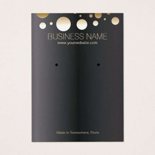 Chic Gold Spots Dark Jewelry and Earring Display Business Cards