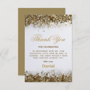 Chic Gold Surprise Retirement Party 2025 Thank You Card