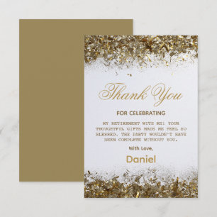 Chic Gold Surprise Retirement Party 2026 Thank You Card