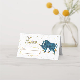 Chic Gold Taurus Zodiac Birthday Place Card