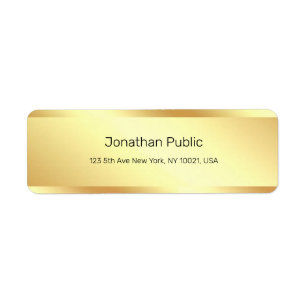 Chic Gold Template Elegant Modern Return Address Label