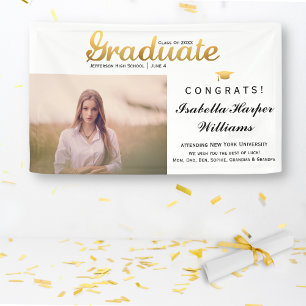 Chic Gold Trendy Graduation Party Class of 20XX Banner