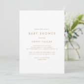 Chic Gold Typography Baby Shower Invitation (Standing Front)