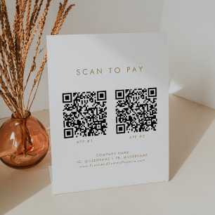 Chic Gold Typography Business 2 Apps Scan To Pay Pedestal Sign