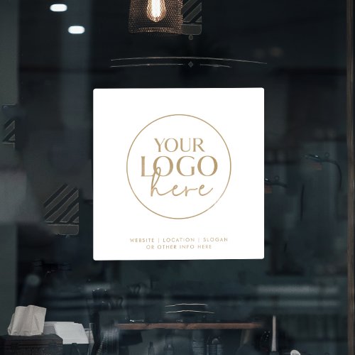 Chic Gold Typography Business Custom Logo Window Cling