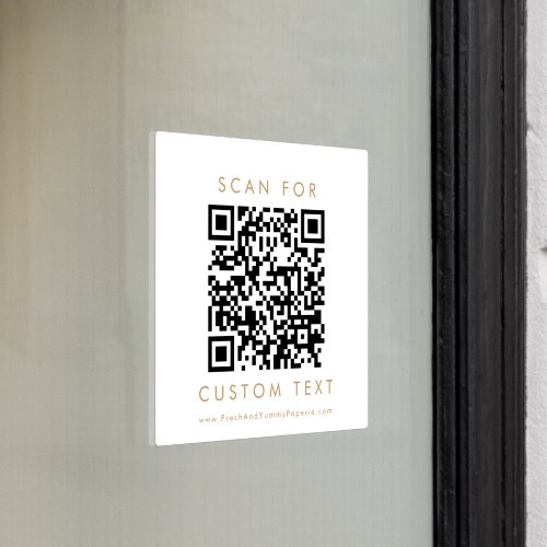 Chic Gold Typography Business Custom QR Code Window Cling
