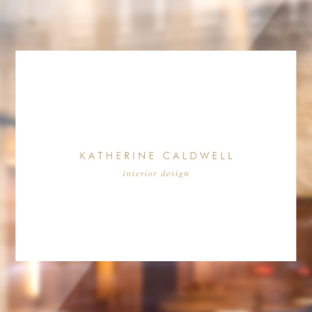 Chic Gold Typography Business Door Window Cling (Sheet 2)