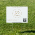 Chic Gold Typography Business Logo QR Code Yard