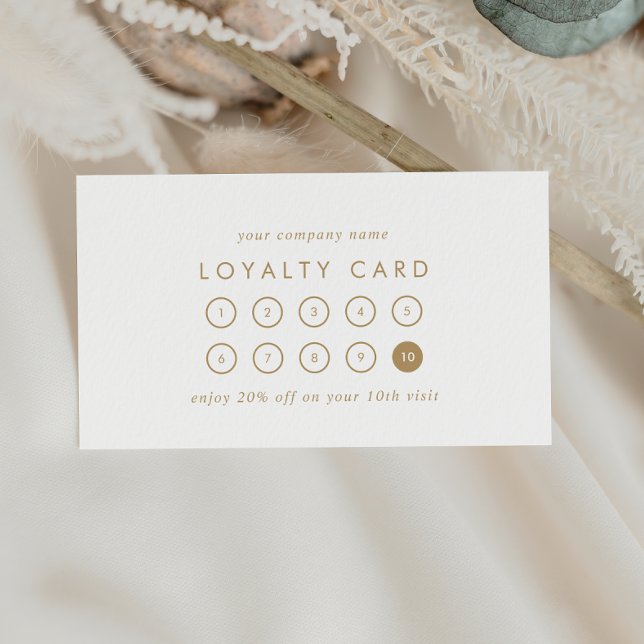 Chic Gold Typography Business Reward 10 Punch Loyalty Card (Creator Uploaded)
