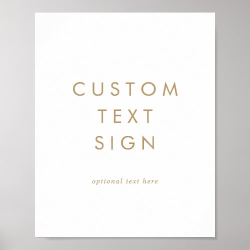 Chic Gold Typography Cards  Gifts Custom Text Poster