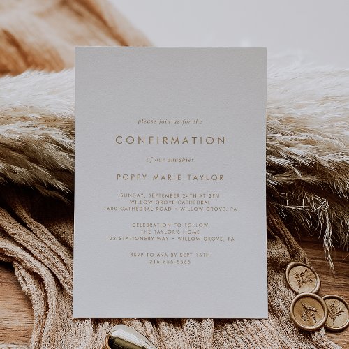 Chic Gold Typography Confirmation Invitation