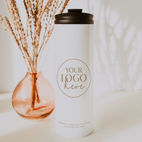 Chic Gold Typography Custom Business Logo Thermal Tumbler