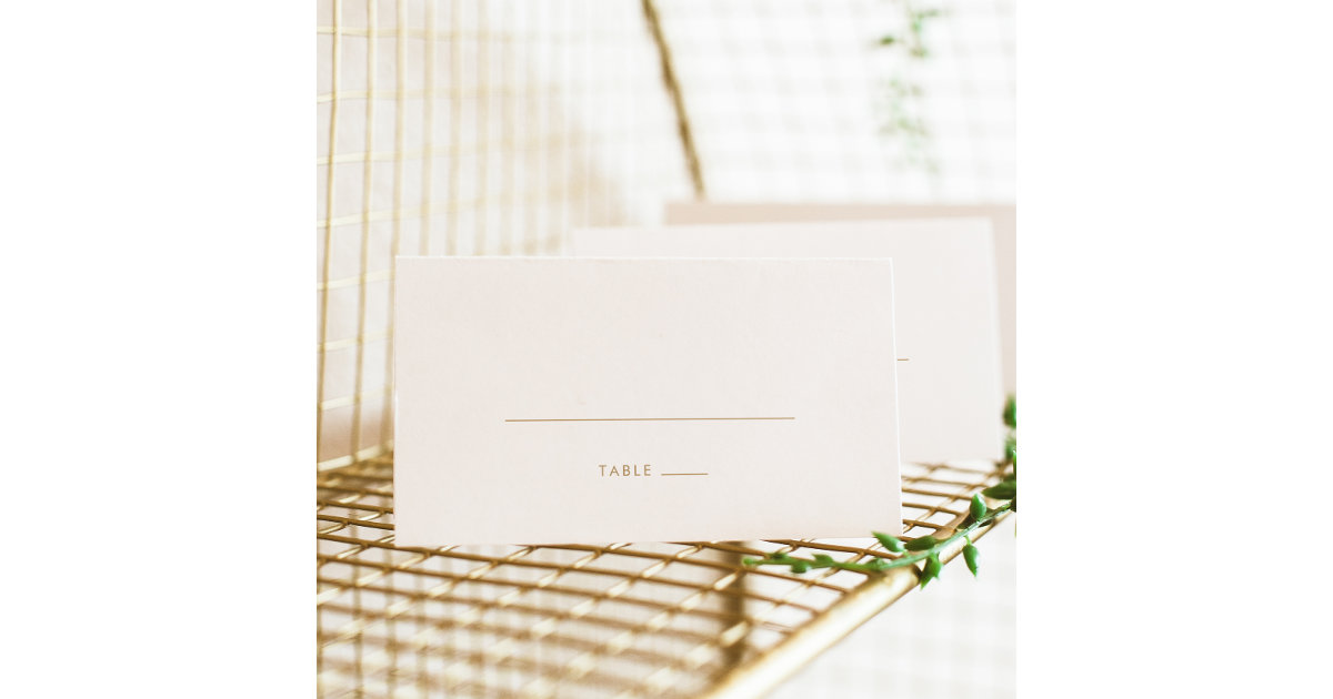 Chic Gold Typography Flat Wedding Place Card | Zazzle