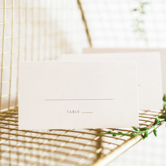 Chic Gold Typography Flat Wedding Place Card | Zazzle
