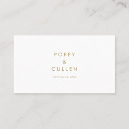 Chic Gold Typography Flat Wedding Place Card | Zazzle