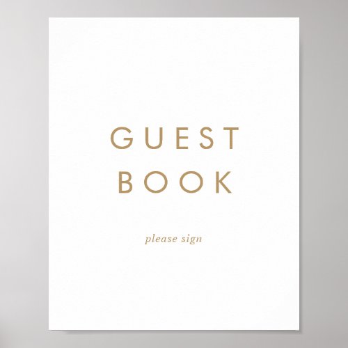 Chic Gold Typography Guest Book Sign