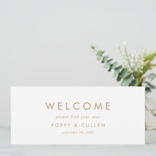 Chic Gold Typography Hanging Seating Chart Header