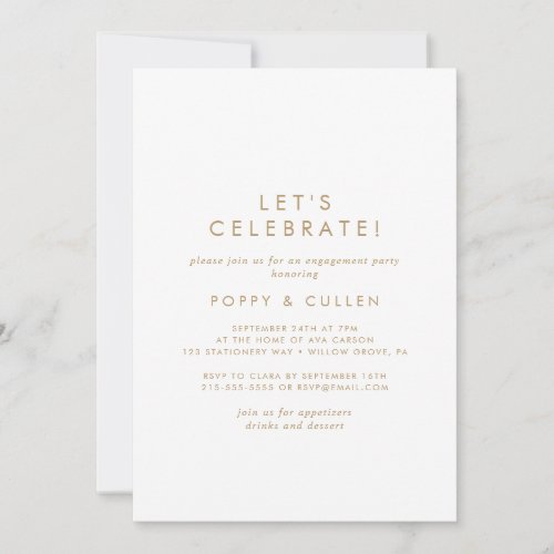 Chic Gold Typography Let's Celebrate