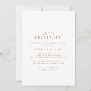 Chic Gold Typography Let's Celebrate Invitation