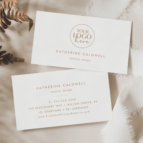 Chic Gold Typography Logo Business Card
